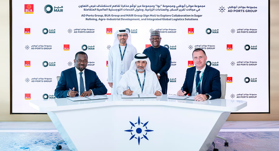 AD Ports Group, BUA Group, and MAIR Group Sign MoU to Explore Collaboration in Sugar Refining, Agro-Industrial Development, and Integrated Global Logistics Solutions