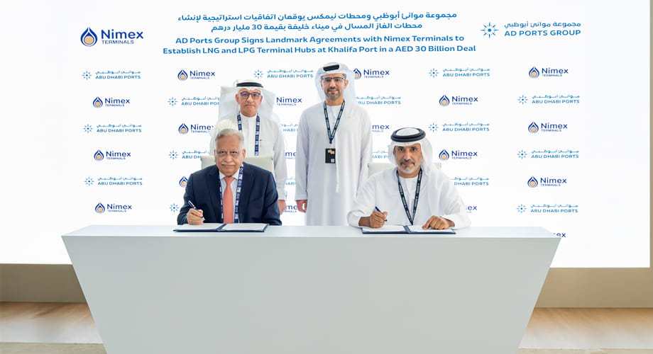 AD Ports Group Signs Landmark Agreements with Nimex Terminals to Establish LNG and LPG Terminal Hubs at Khalifa Port in a Deal Valued at Over AED 30 Billion